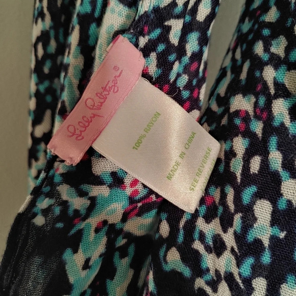 Lilly Pulitzer Infinity Loop Scarf Blue Pink Starfish Coral - Picture 3 of 3